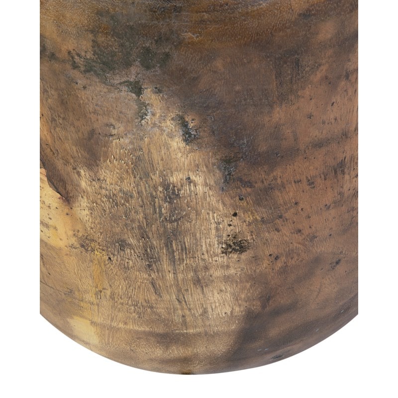 Newcomb Organic Munggur Wood Drum Ottoman - Natural by Jeffan | Ottomans | Modishstore - 4