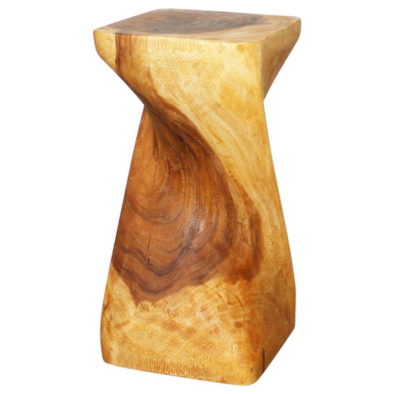 Haussmann Single Twist Stool Sustainable Wood 12" Sq - Oak | Stools & Benches | Modishstore-2