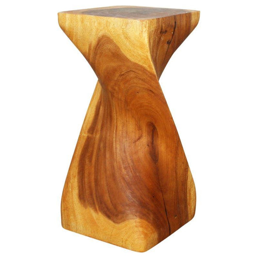 Haussmann Single Twist Stool Sustainable Wood 12" Sq - Oak | Stools & Benches | Modishstore