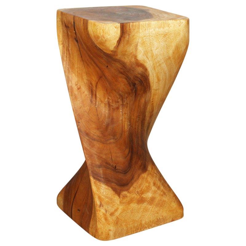 Haussmann Single Twist Stool Sustainable Wood 12" Sq - Oak | Stools & Benches | Modishstore-3