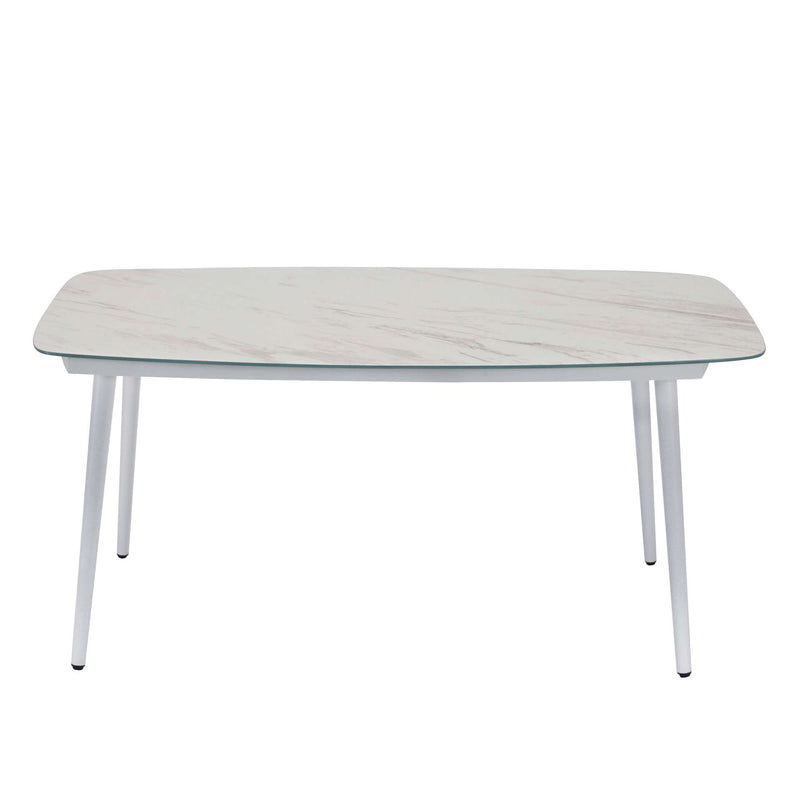 LeisureMod Spencer Modern Outdoor Patio Marble Top 63" Dining Table | Dining Tables | Modishstore
