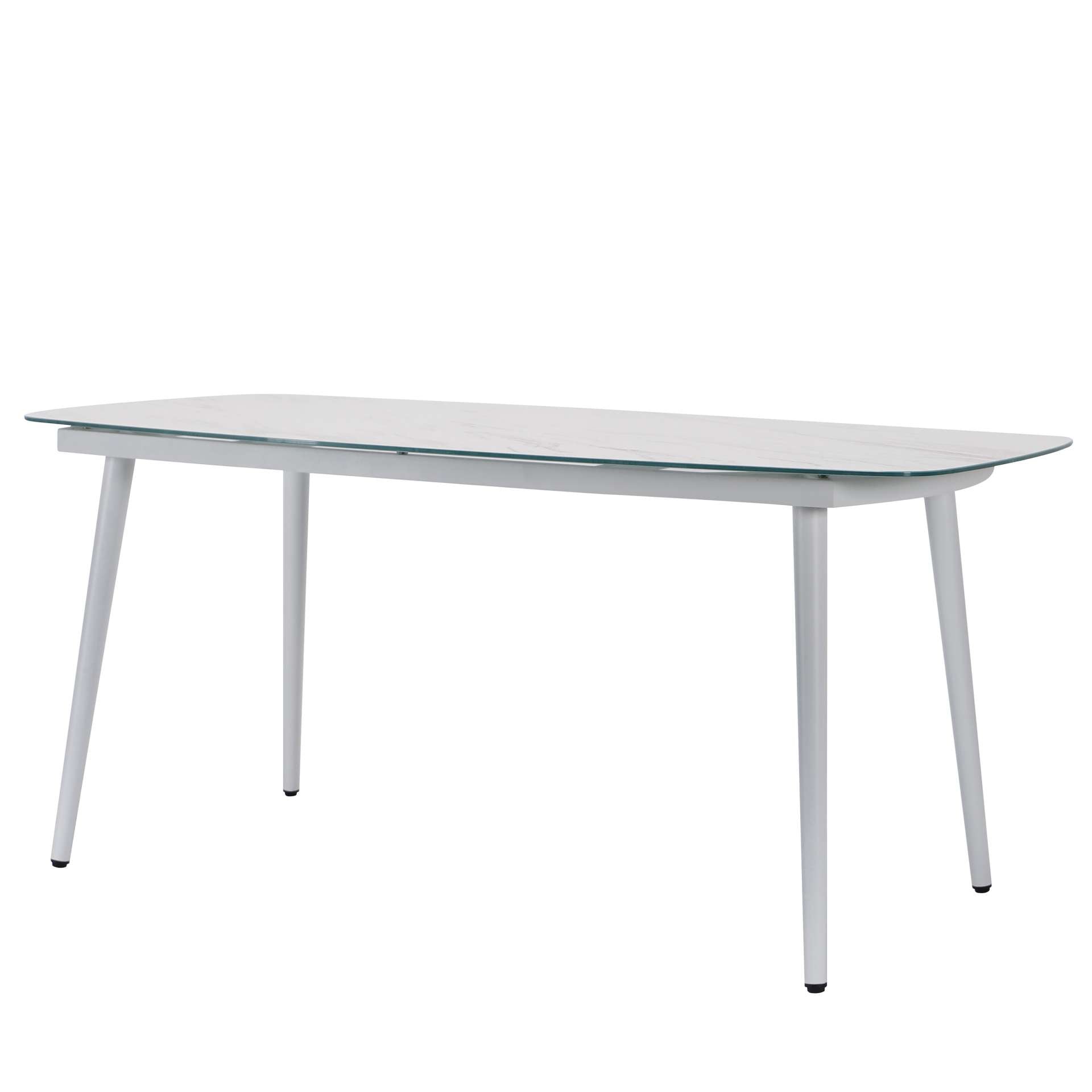 LeisureMod Spencer Modern Outdoor Patio Marble Top 63" Dining Table | Dining Tables | Modishstore - 7