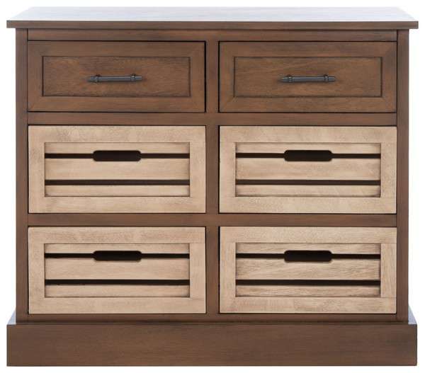Safavieh Briar Removable 6 Drawer Storage Chest - Brown Frame | Cabinets | Modishstore - 2