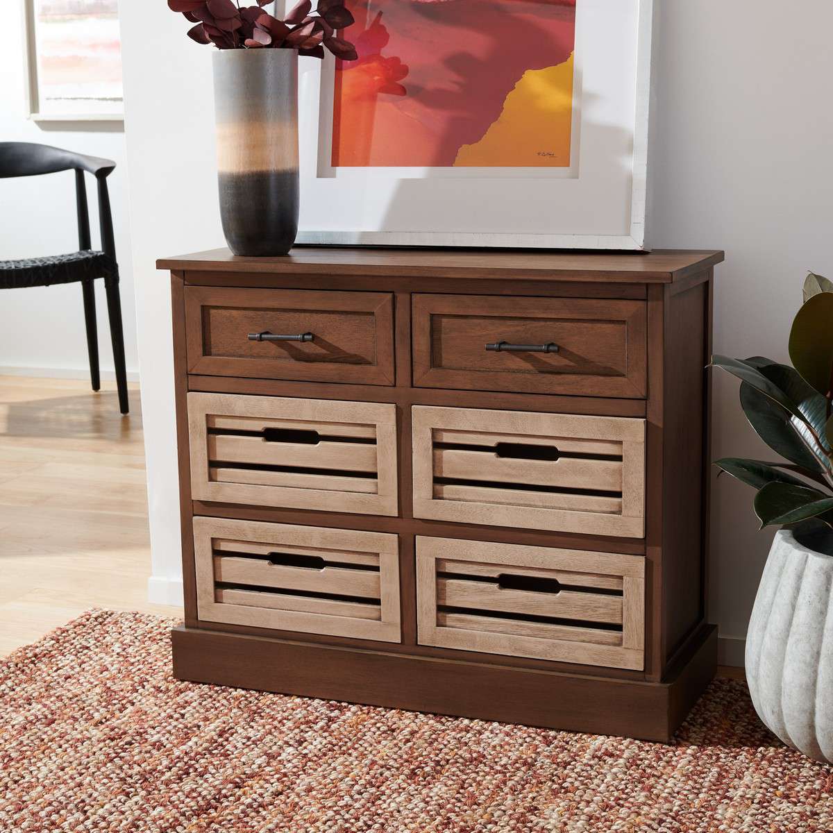 Safavieh Briar Removable 6 Drawer Storage Chest - Brown Frame | Cabinets | Modishstore