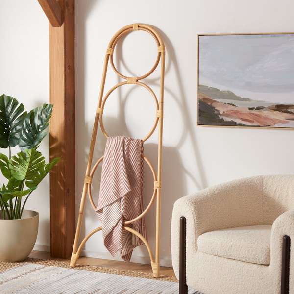 Safavieh Kino 3 Tier Towel Hanger - Natural |  | Modishstore - 4
