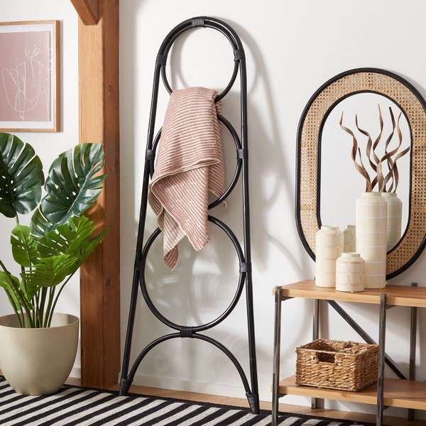 Safavieh Kino 3 Tier Towel Hanger - Black |  | Modishstore - 4