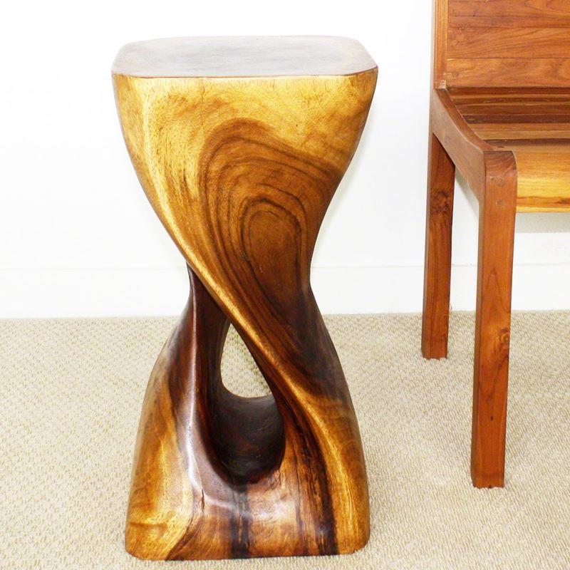 Haussmann Single Twist Vine 12" Sq - Walnut | Stools & Benches | Modishstore-3