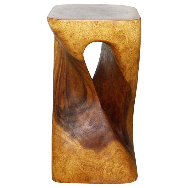 Haussmann Single Twist Vine 12" Sq - Walnut | Stools & Benches | Modishstore-2