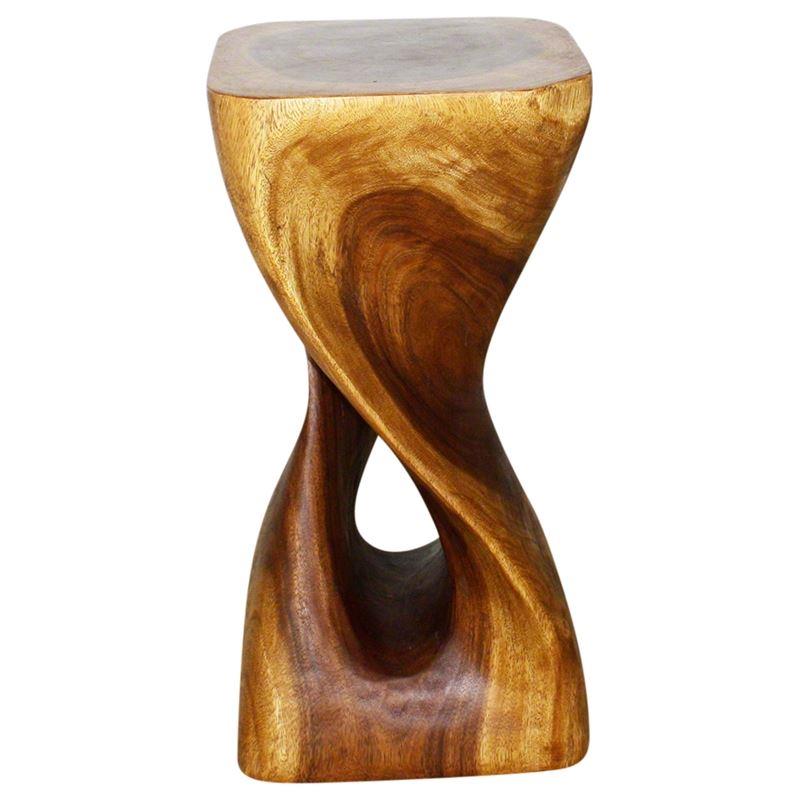 Haussmann Single Twist Vine 12" Sq - Walnut | Stools & Benches | Modishstore-4