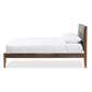 Baxton Studio Leyton Mid-Century Modern Grey Fabric Upholstered Queen Size Platform Bed | Beds | Modishstore - 3