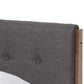 Baxton Studio Leyton Mid-Century Modern Grey Fabric Upholstered Queen Size Platform Bed | Beds | Modishstore - 5