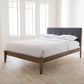 Baxton Studio Leyton Mid-Century Modern Grey Fabric Upholstered Queen Size Platform Bed | Beds | Modishstore
