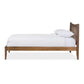 Baxton Studio Edeline Mid-Century Modern Solid Walnut Wood Curvaceous Slatted Full Size Platform Bed | Beds | Modishstore - 2