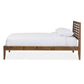 Baxton Studio Daylan Mid-Century Modern Solid Walnut Wood Slatted Queen Size Platform Bed | Beds | Modishstore - 2