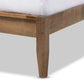 Baxton Studio Daylan Mid-Century Modern Solid Walnut Wood Slatted Queen Size Platform Bed | Beds | Modishstore - 4
