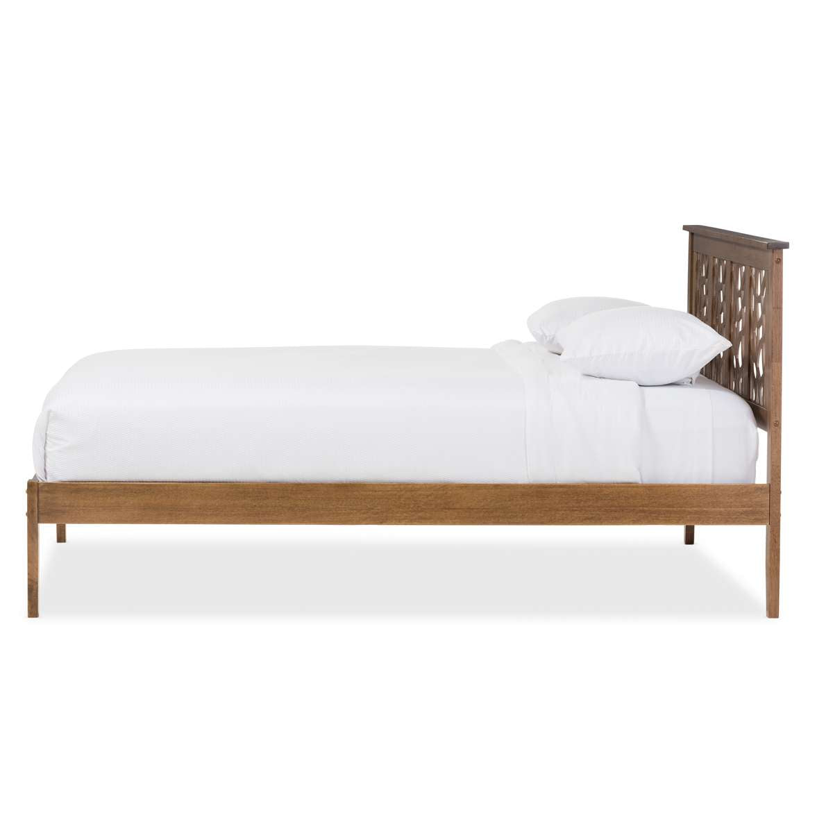 Baxton Studio Trina Contemporary Tree Branch Inspired Walnut Wood Queen Size Platform Bed | Beds | Modishstore - 2