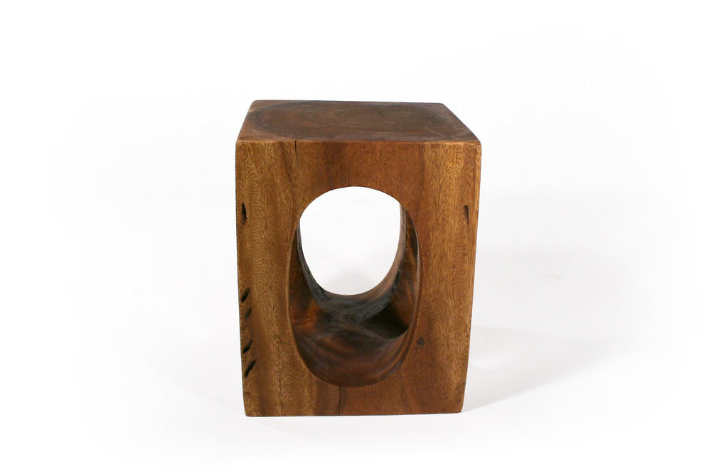 Strata Furniture Windows End Table in Walnut - 2