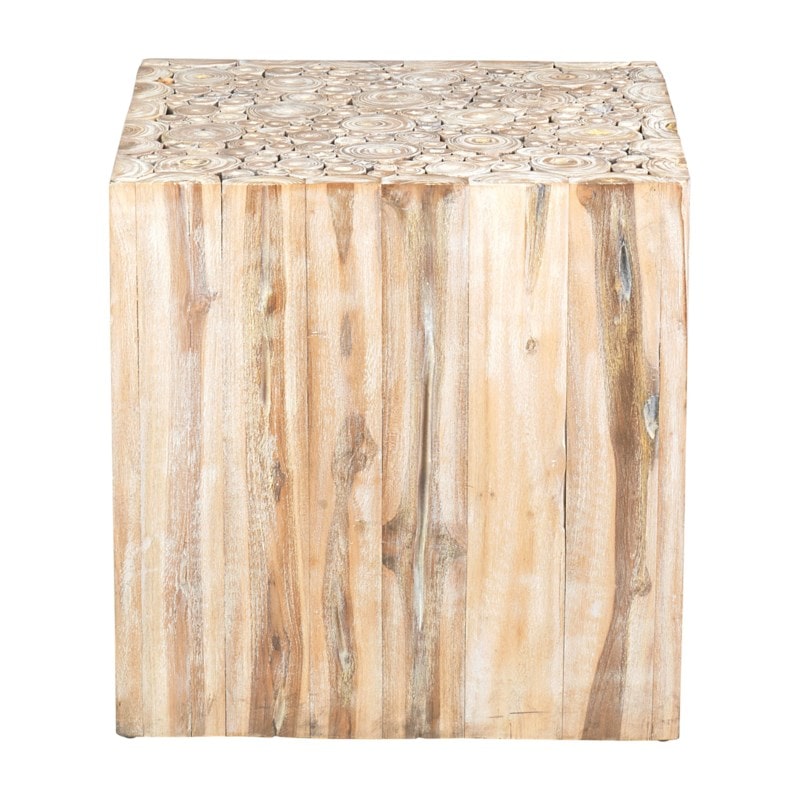 Grayson Teakwood Accent Table - White Wash by Jeffan | Accent Tables | Modishstore - 6