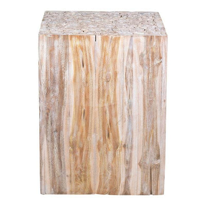 Grayson Teakwood Accent Table - White Wash by Jeffan | Accent Tables | Modishstore
