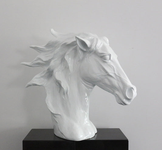 Modrest SZ0002 - Modern White Horse Head Sculpture | Modishstore | Sculptures