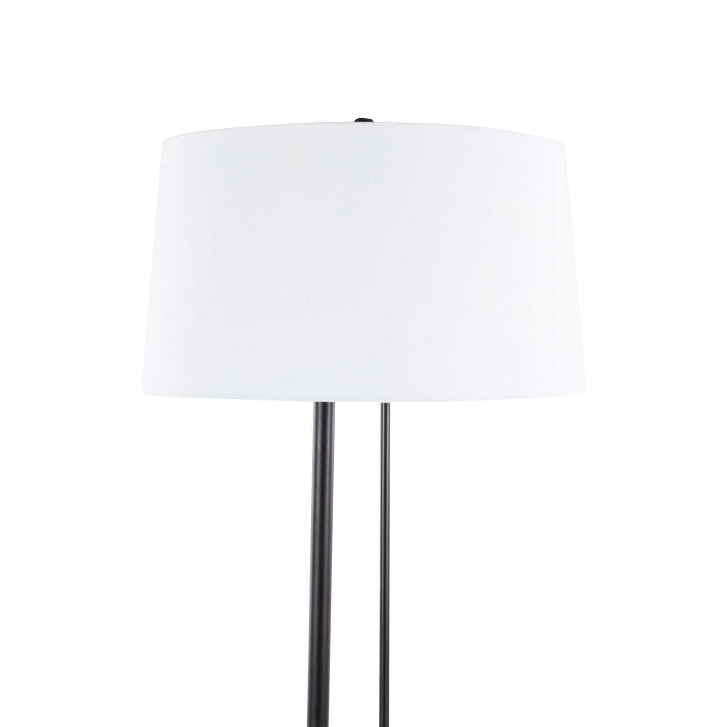 Shadow Contemporary Floor Lamp in Black Steel with White Linen Shade By LumiSource | Floor Lamps | Modishstore - 2