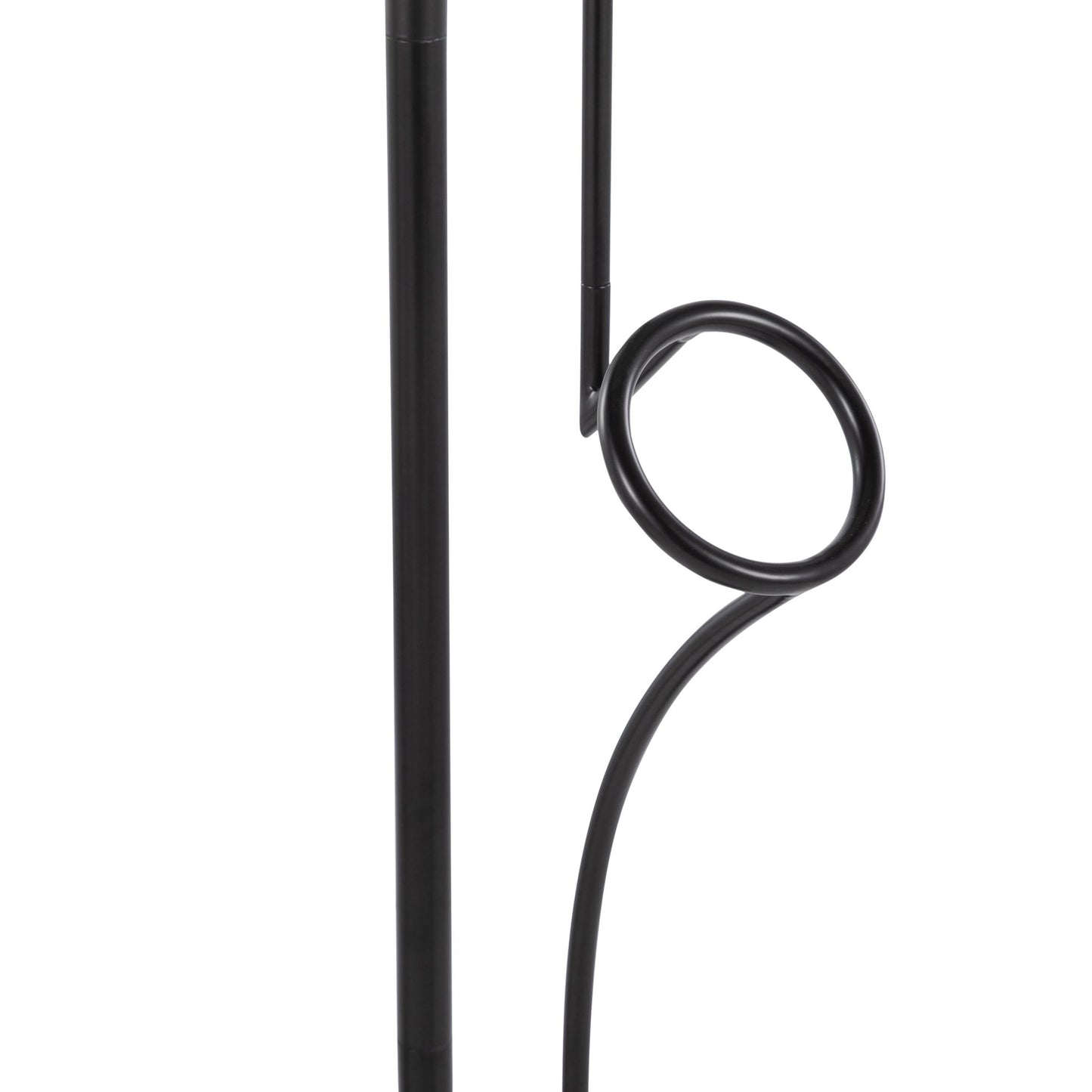 Shadow Contemporary Floor Lamp in Black Steel with White Linen Shade By LumiSource | Floor Lamps | Modishstore - 3