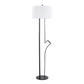 Shadow Contemporary Floor Lamp in Black Steel with White Linen Shade By LumiSource | Floor Lamps | Modishstore - 5