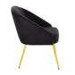 Shiraz Contemporary/Glam Chair in Gold Metal and Black Velvet By LumiSource | Side Chairs | Modishstore - 4