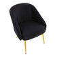 Shiraz Contemporary/Glam Chair in Gold Metal and Black Velvet By LumiSource | Side Chairs | Modishstore - 2