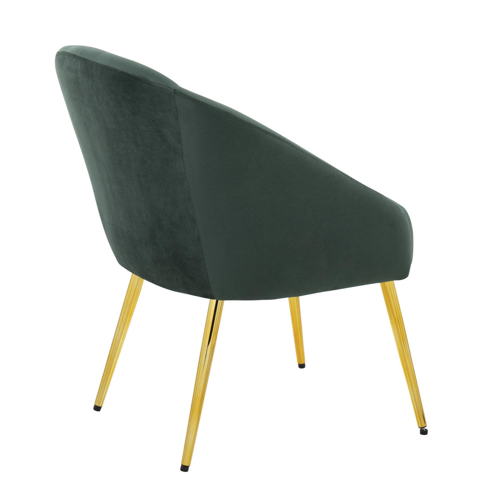 Shiraz Contemporary/Glam Chair in Gold Metal and Black Velvet By LumiSource | Side Chairs | Modishstore - 12