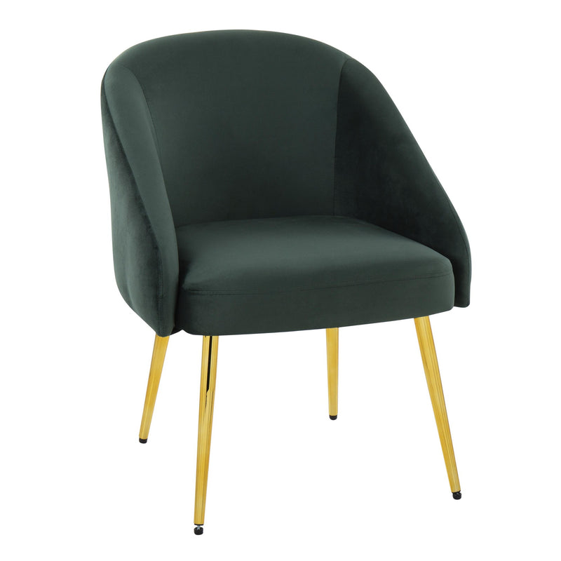 Shiraz Contemporary/Glam Chair in Gold Metal and Black Velvet By LumiSource | Side Chairs | Modishstore - 8