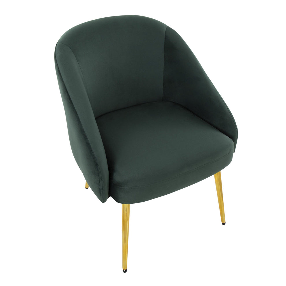Shiraz Contemporary/Glam Chair in Gold Metal and Black Velvet By LumiSource | Side Chairs | Modishstore - 9