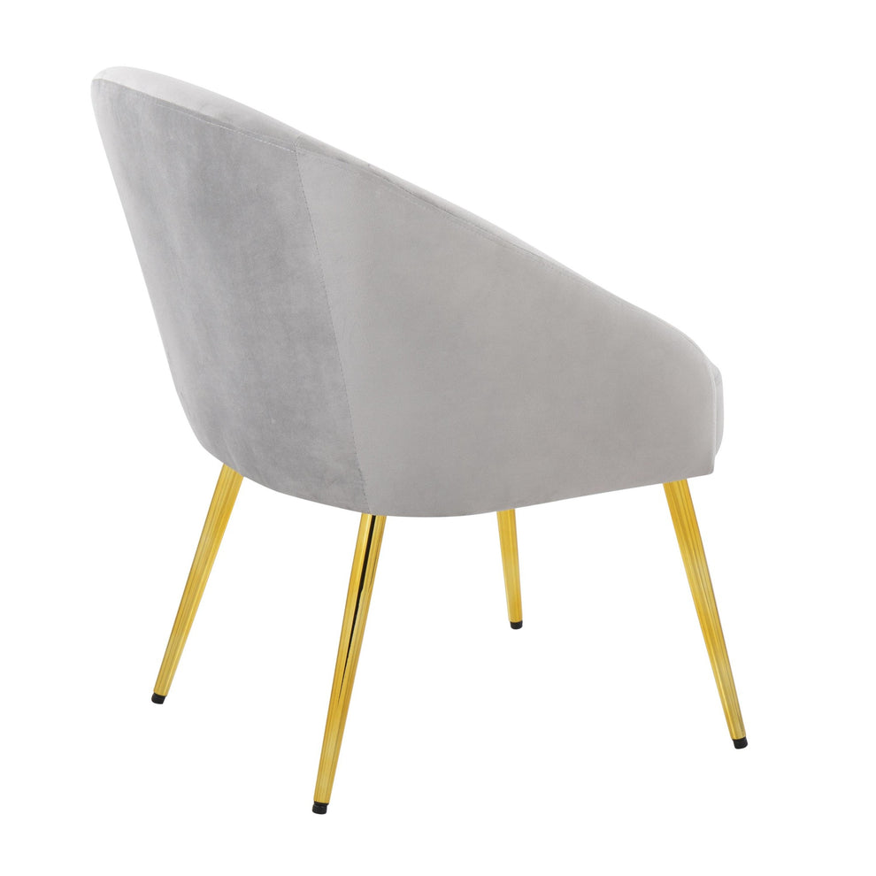 Shiraz Contemporary/Glam Chair in Gold Metal and Black Velvet By LumiSource | Side Chairs | Modishstore - 19