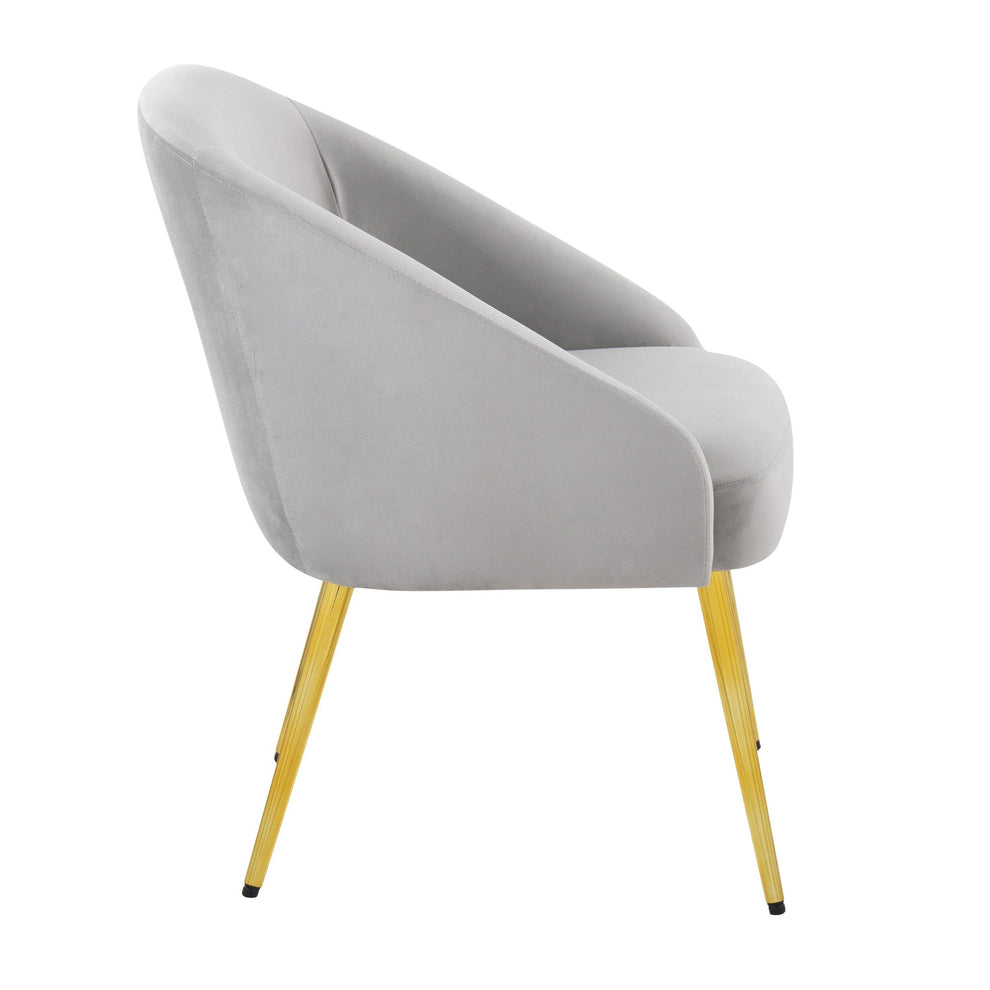 Shiraz Contemporary/Glam Chair in Gold Metal and Black Velvet By LumiSource | Side Chairs | Modishstore - 18