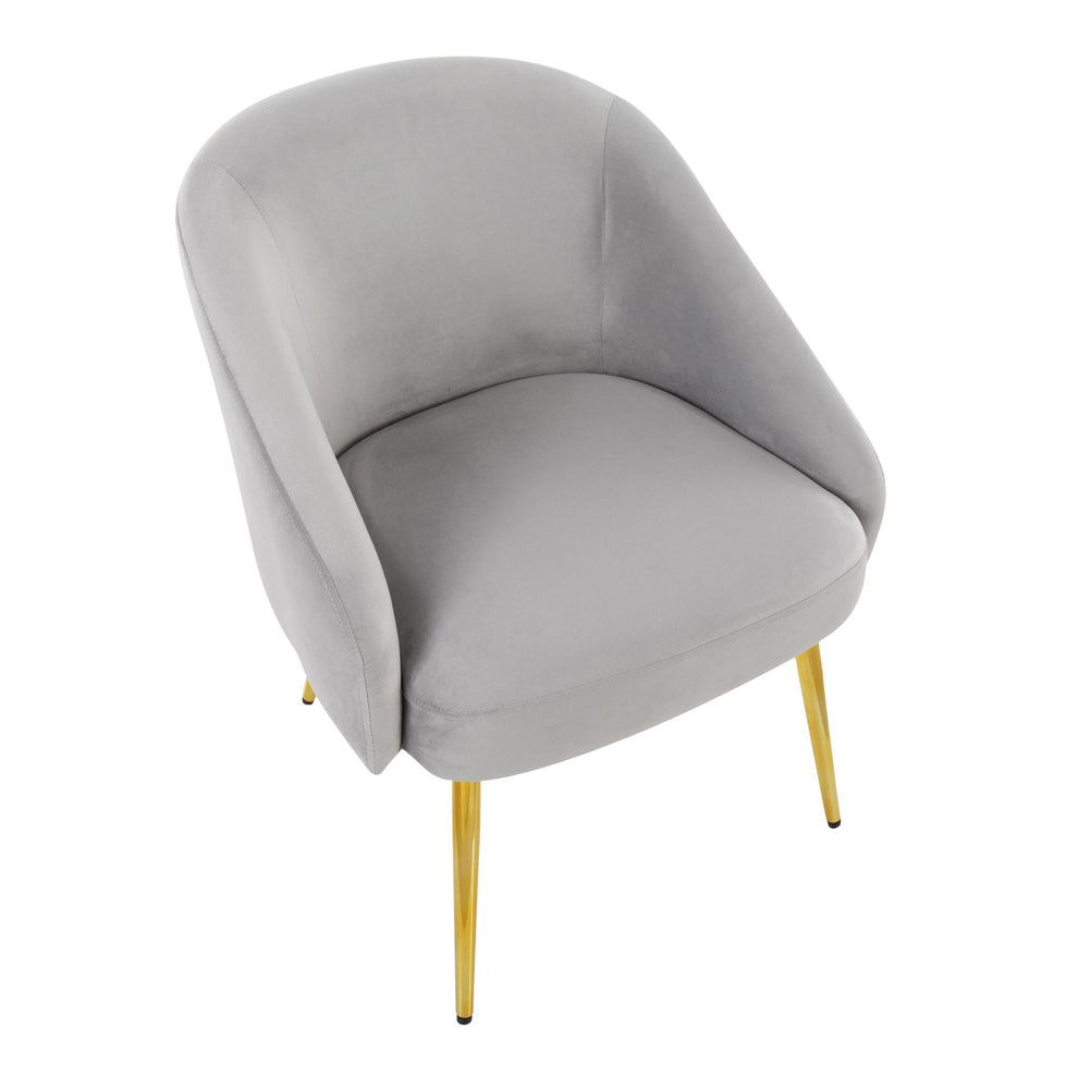 Shiraz Contemporary/Glam Chair in Gold Metal and Black Velvet By LumiSource | Side Chairs | Modishstore - 16