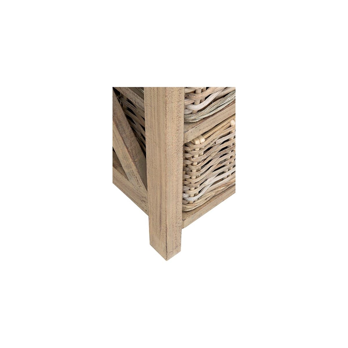 Simone Mango Wood TV Stand (2 Shelves+4 Baskets)-Grey by Jeffan | TV Stands | Modishstore - 6