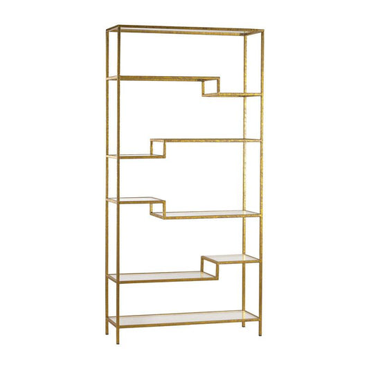 Sterling Industries Gold And Mirrored Shelving Unit | Shelves & Shelving Units | 351-10209 | Modishstore