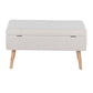 Storage Contemporary Bench in Natural Wood and Beige Fabric By LumiSource | Benches | Modishstore - 11