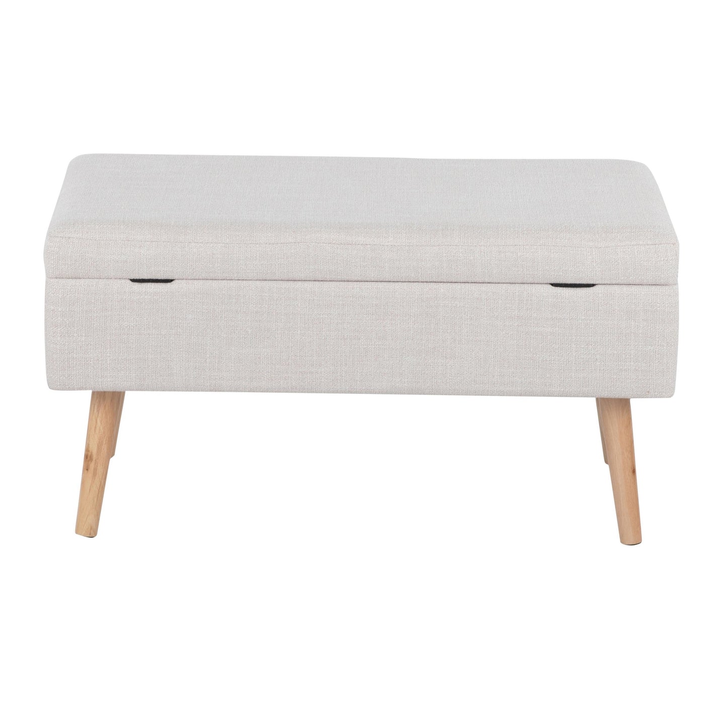 Storage Contemporary Bench in Natural Wood and Beige Fabric By LumiSource | Benches | Modishstore - 11