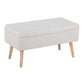 Storage Contemporary Bench in Natural Wood and Beige Fabric By LumiSource | Benches | Modishstore - 2