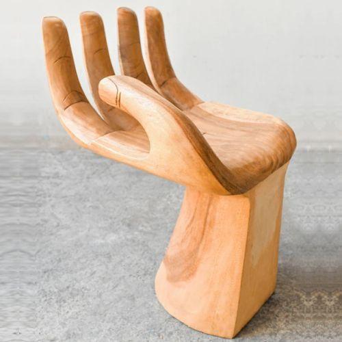 Buddha Chair- Hand Shaped - Suar Wood- Occasional Chair/ Side Table | ModishStore | Accent Chairs-4
