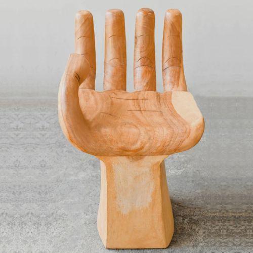 Buddha Chair- Hand Shaped - Suar Wood- Occasional Chair/ Side Table | ModishStore | Accent Chairs