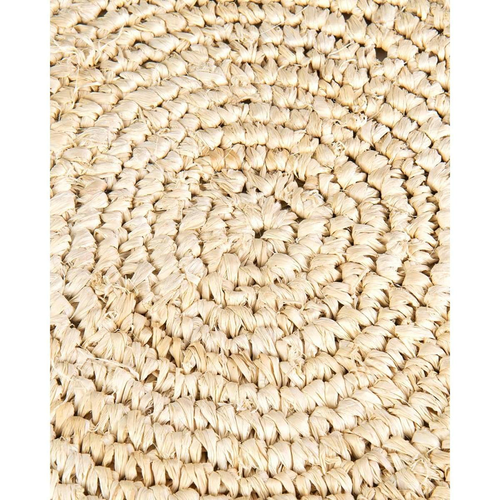 Surfside Round Raffia-Wood Ottoman/Stool Set of 2 by Jeffan | Ottomans | Modishstore - 8