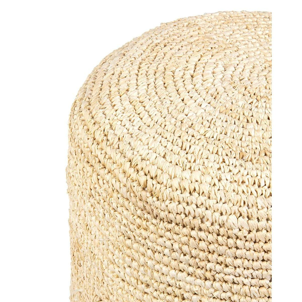 Surfside Round Raffia-Wood Ottoman/Stool Set of 2 by Jeffan | Ottomans | Modishstore - 9