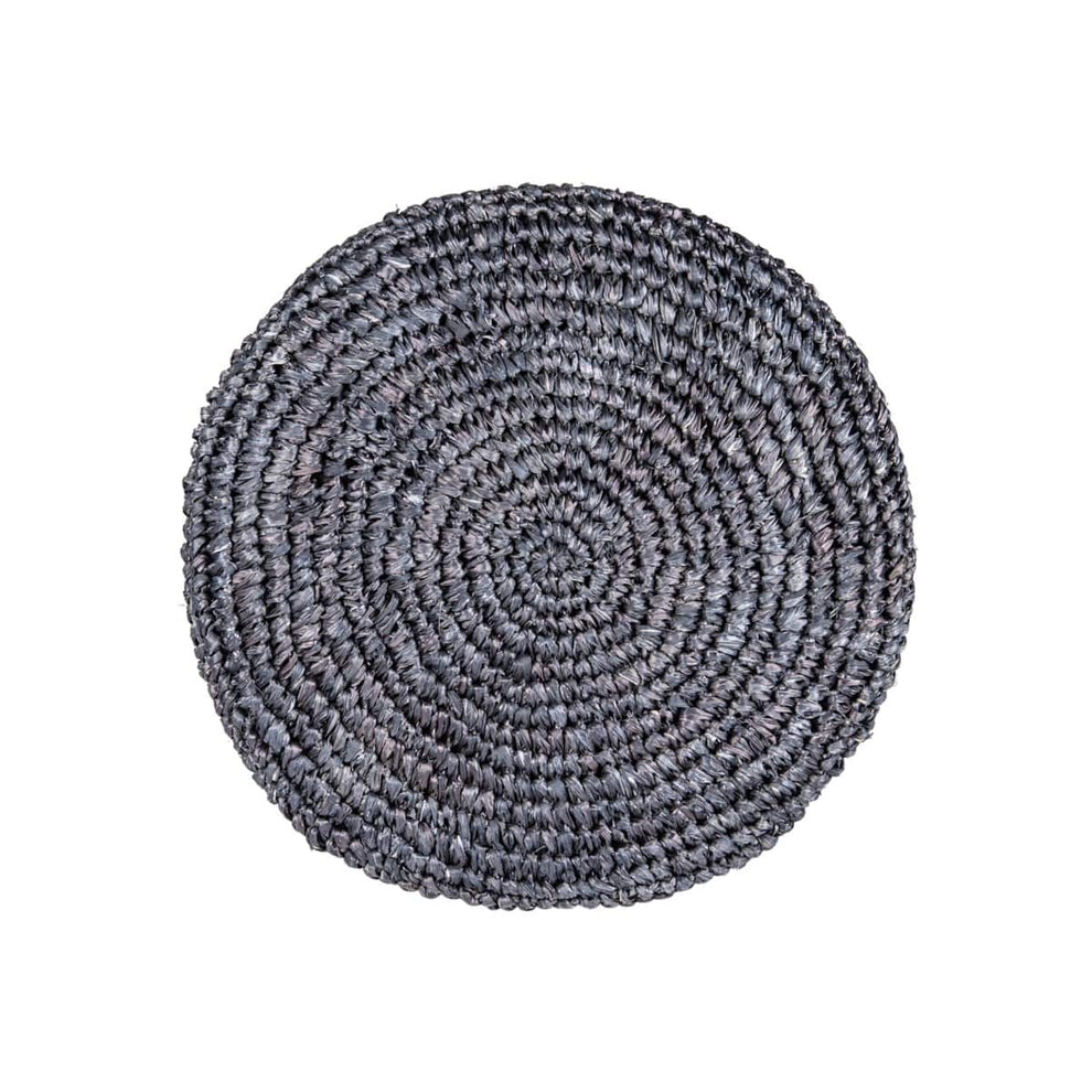 Surfside Round Raffia-Wood Ottoman/Stool Set of 2 by Jeffan | Ottomans | Modishstore - 2
