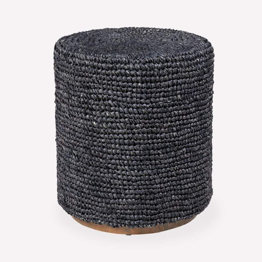 Surfside Round Raffia-Wood Ottoman/Stool Set of 2 by Jeffan | Ottomans | Modishstore