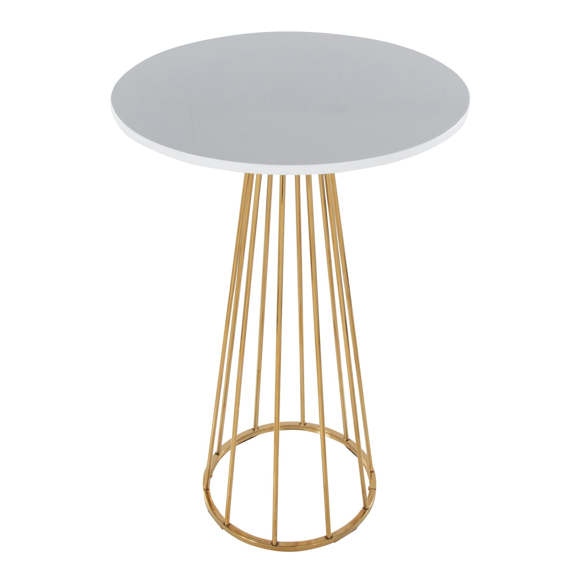 Canary Cece Bar Table Gold White By LumiSource | Bar Tables | Modishstore - 4