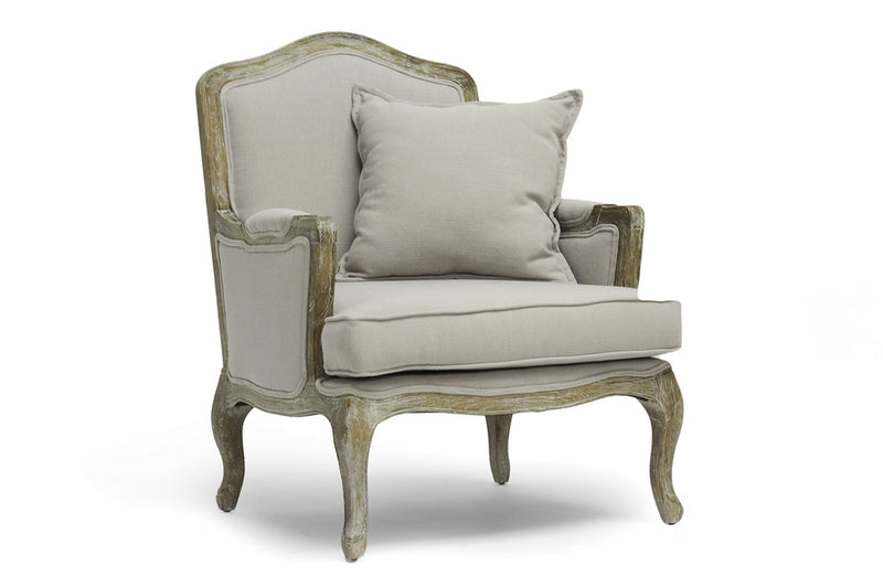 Baxton Studio Constanza Classic Antiqued French Accent Chair | Modishstore | Accent Chairs