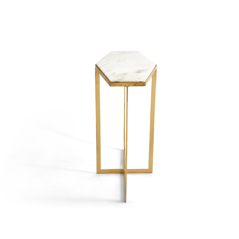 Palais Marble Hexagonal Gold Table By Tozai Home | End Tables | Modishstore -2