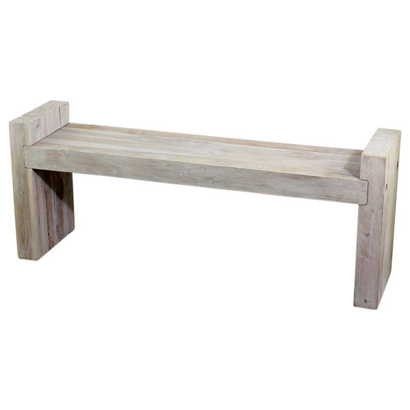 Haussmann Teak Block Bench 48" KD Agate Grey Oil | Stools & Benches | Modishstore-5